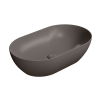 Picture of Pura oval basin, ceramic, freestanding, dark brown, matte, 60x37 cm