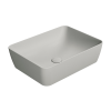 Picture of Nubes rectangular basin, ceramic, freestanding, light grey, matte, 50x38cm