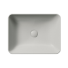Picture of Nubes rectangular basin, ceramic, freestanding, light grey, matte, 50x38cm