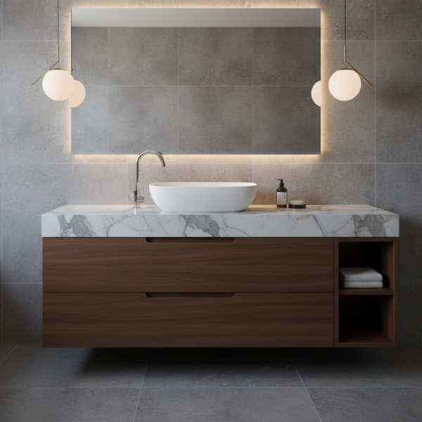 Picture of Nubes rectangular basin, ceramic, freestanding, white, matte, 60x38cm