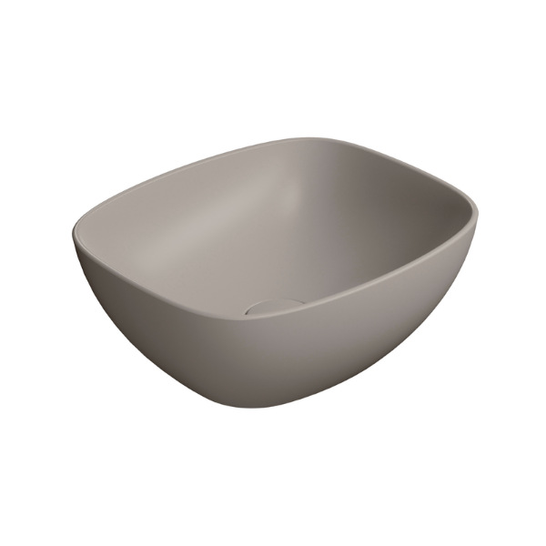 Picture of Nubes rectangular basin, ceramic, freestanding, light brown, matte, 40x35 cm
