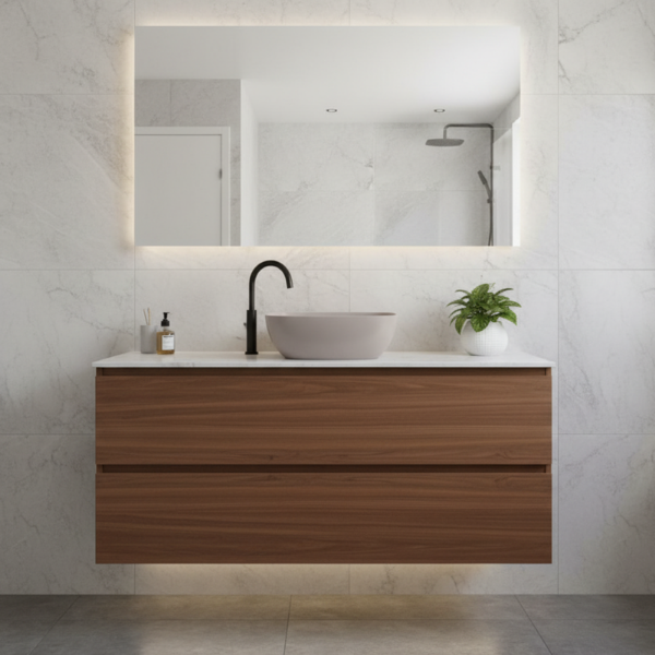 Picture of Nubes rectangular basin, ceramic, freestanding, light brown, matte, 40x35 cm