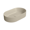 Picture of Kube x oval basin, ceramic, freestanding, light beige, matte, 60x37cm