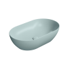 Picture of Pura oval basin, ceramic, freestanding, ice mint, matte, 60x37cm