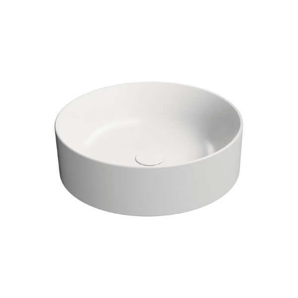 Picture of Kube x round basin, ceramic, countertop, white, matte, 45 cm