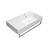 Picture of Kube x rectangular basin, ceramic, countertop/wall hung, white, glossy, 40x35cm