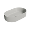 Picture of Kube x oval basin, ceramic, freestanding, light grey, matte, 60x37cm