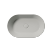 Picture of Kube x oval basin, ceramic, freestanding, light grey, matte, 60x37cm