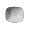 Picture of Nubes rectangular basin, ceramic, freestanding, light grey, matte, 40x35cm