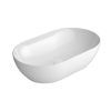 Picture of Pura oval basin, ceramic, freestanding, white, glossy, 60x37cm