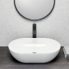 Picture of Pura oval basin, ceramic, freestanding, white, glossy, 60x37cm