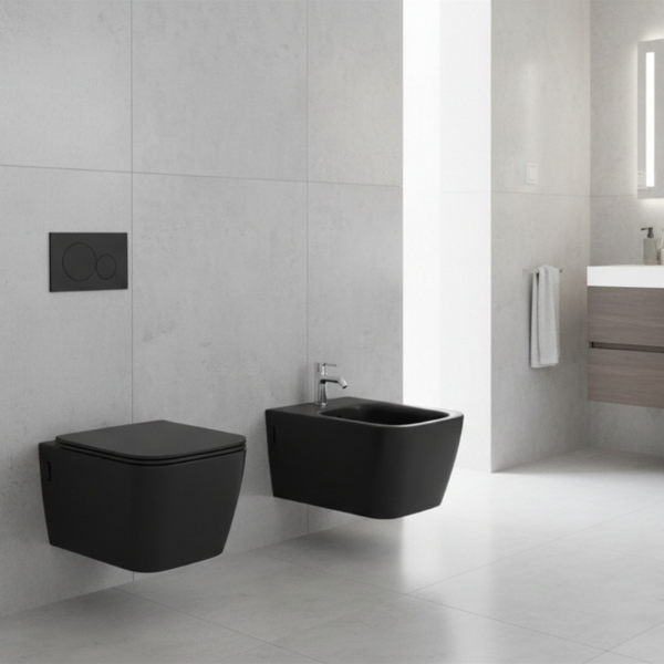 Picture of Nubes bidet, ceramic, wall hung, anthracite, matte, 55x35cm