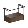 Picture of Pura bathroom furniture, wall hung/floor-standing, walnut, black matte, 79.6x44.5x62.5 cm