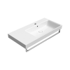 Picture of Nubes rectangular basin, ceramic, built in/wall hung, white, glossy, 100x50cm