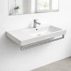 Picture of Nubes rectangular basin, ceramic, built in/wall hung, white, glossy, 100x50cm
