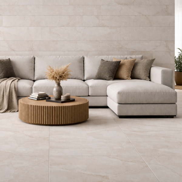 Picture of Floor tile horti onyx beige, marble effect, matt, 60x60