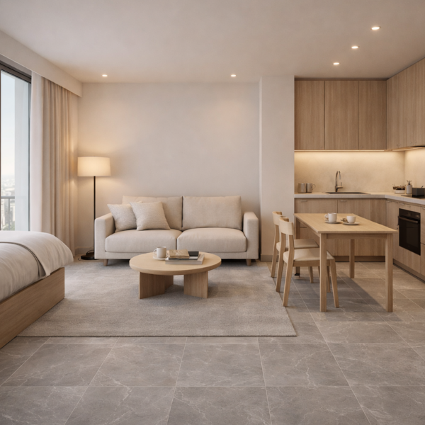 Picture of Floor tile montelungo, stone effect, matt, 9mm 90x90