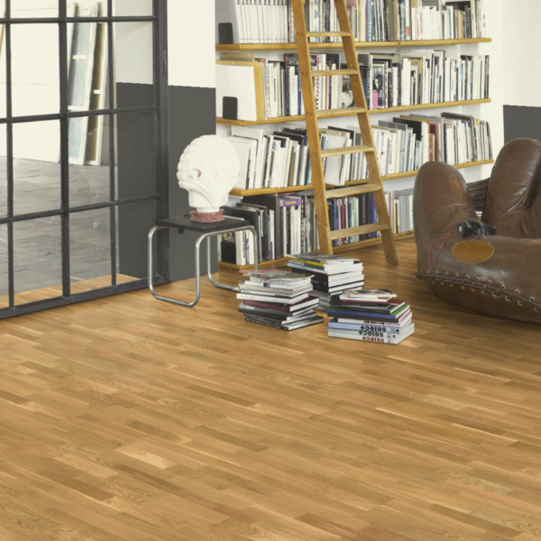 Picture of Engineered wood flooring, chalet basic 11-5, oak light brown, 2200x185x11.5mm
