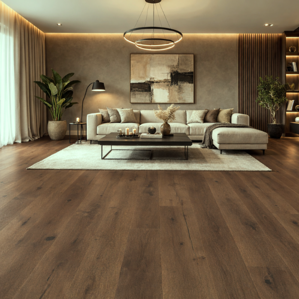 Picture of Engineered wood flooring, countryside trendtime 8, oak dark brown, 1882x190x14mm