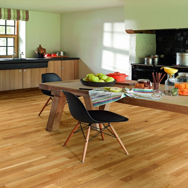 Picture of Engineered wood flooring, countryside basic 11-5, oak light brown, 2200x185x11.5mm