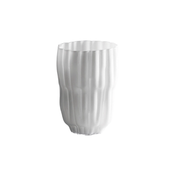 Picture of Vase, marianne, white finish blown glass, milk white, 25x 28cm