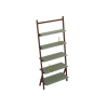 Picture of High bookcase, ren, structure canaletto walnut, upholstery pelle frau, celadon, 180cm