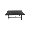 Picture of Coffee table, pierre, top marquinia,  structure blasted and burnished, 90x90x32 cm