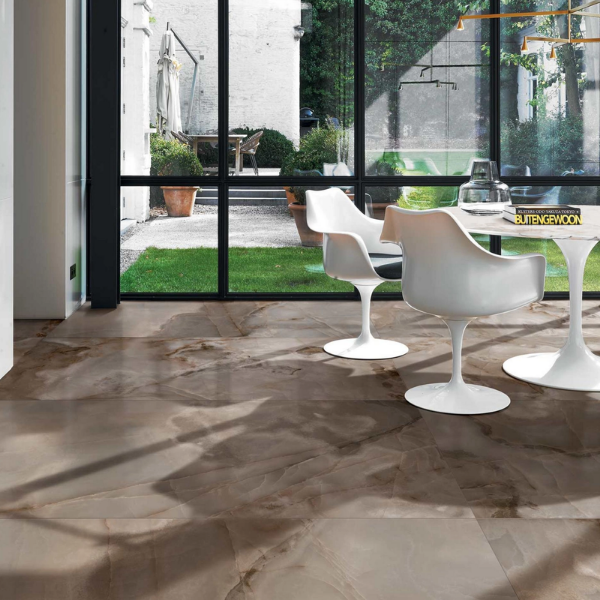 Picture of Floor tile reves de rex, marble effect, glossy, 60x120