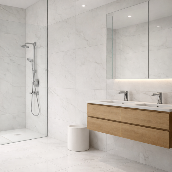 Picture of Floor tile prestigio, marble effect, glossy, 9mm 75x150