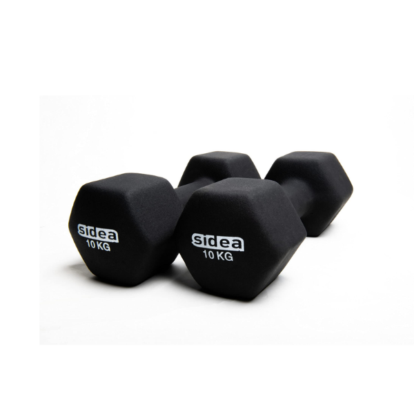 Picture of Hex neoprene dumbbell, metal,  10kg x2