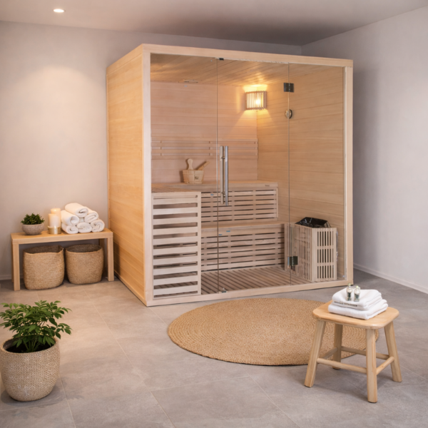 Picture of Serenis finnish sauna, hemlock wood, 180x150x210cm