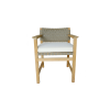 Picture of Chair with armrest, rio, teak natural, marron,  cushion cream, 59x54.4x78.5cm