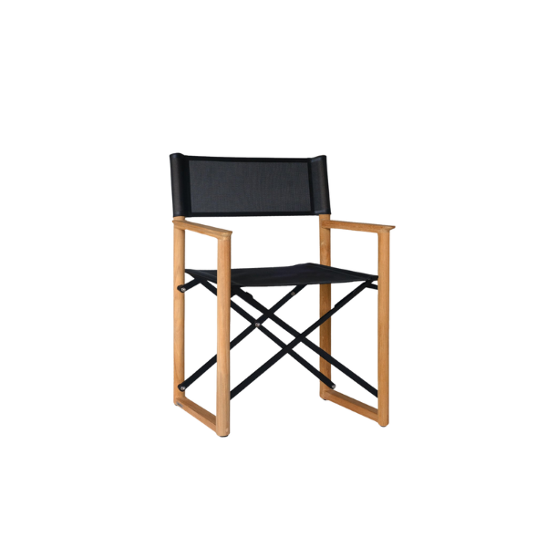 Picture of Chair with armrest, alor, teak natural, black, 58.5x59.8x84.15cm