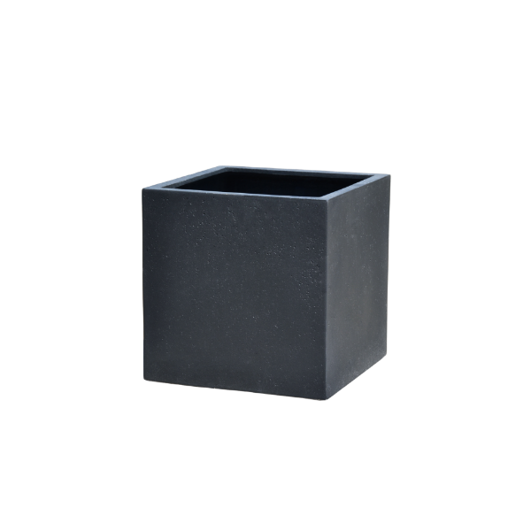 Picture of Vase, cube, concrete surface, charcoal, dia.80x80x80cm 
