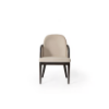 Picture of Dining chair, lavin wicker, leather, dark walnut