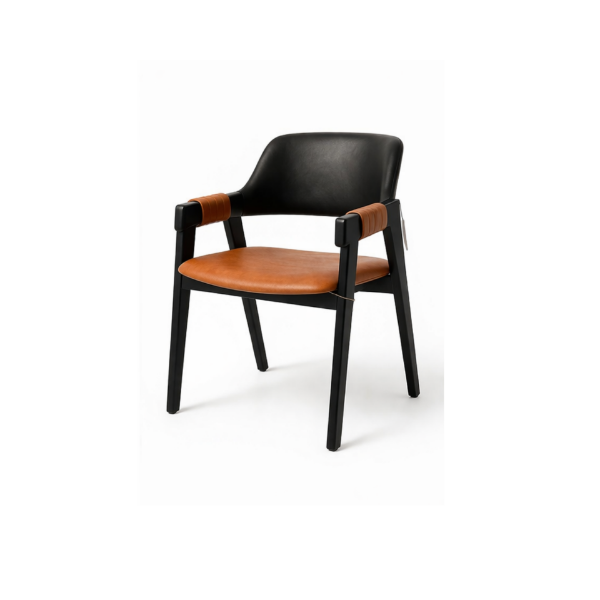 Picture of Chair, shivas, leather+wood, 65x59x82 (h) cm