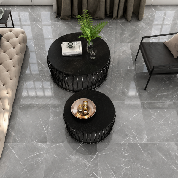 Picture of Floor tile museum, marble effect, glossy, 60x60