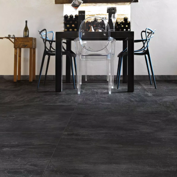 Picture of Floor tile ardoise noir, stone effect, matt, 6mm 120x240