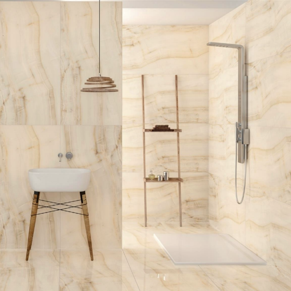Picture of Floor tile opal bone, marble effect, matt, 60x120
