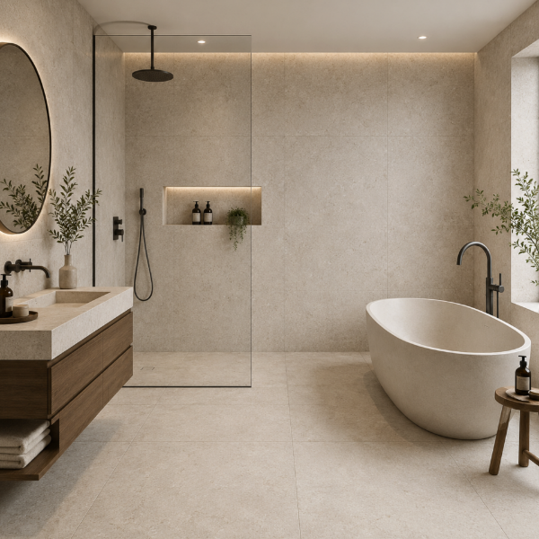 Picture of Floor tile sospiro, stone effect, matt, 9mm 90x90