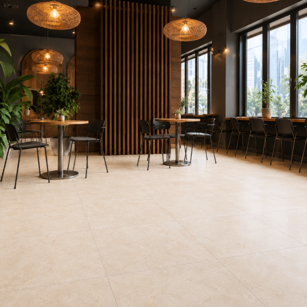 Picture of Floor tile alyssa bone, stone effect, matt, 60x60