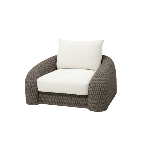 Picture of Armchair, summer mod 2, aluminium frame, grey-white, 114x105x66.5cm