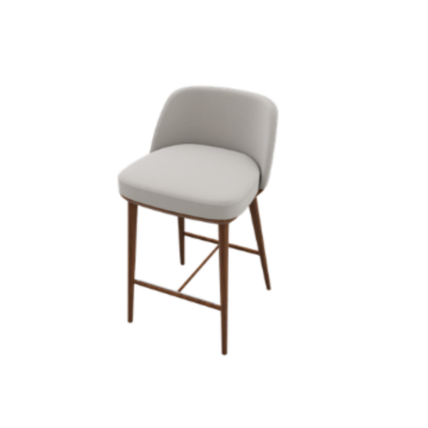 Picture of Stool, foyer, structure canaletto walnut, seat slv hemp