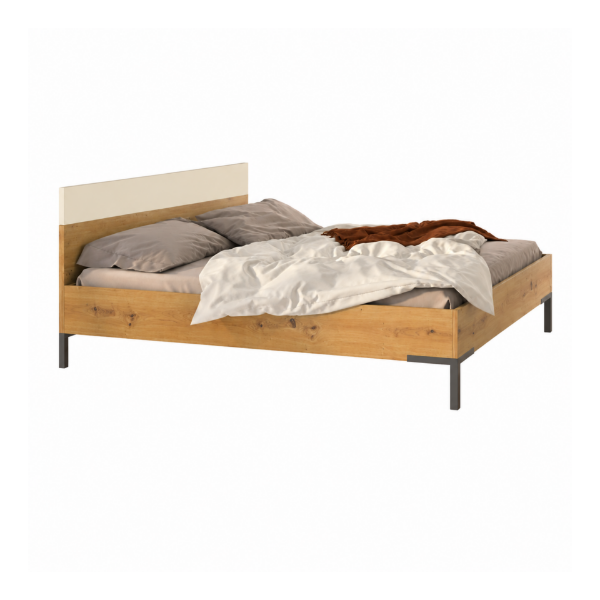 Picture of Double bed, sposami,  oak, cashmere, 180x200cm