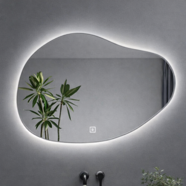 Picture of Bym-9013 oval mirror, touch screen with led, silver, 140x80