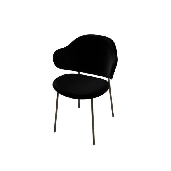 Picture of Chair, holly, matt bronze metal legs, black