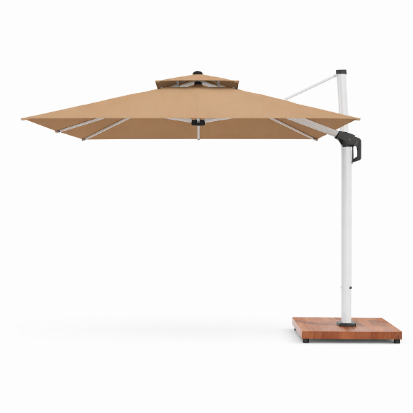 Picture of Umbrella, mykonos, fabric+aluminum, white+beige, 300x300