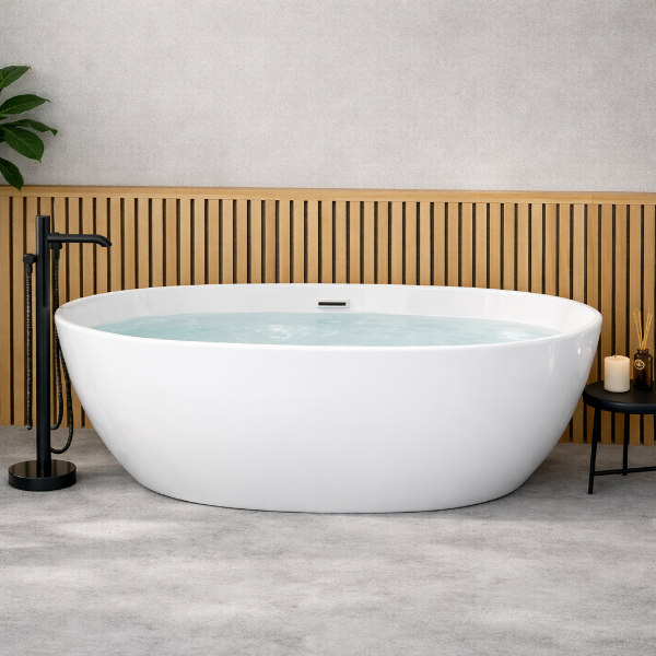 Picture of Acro bathtub, acrylic, freestanding, cement gray, 170x75x80