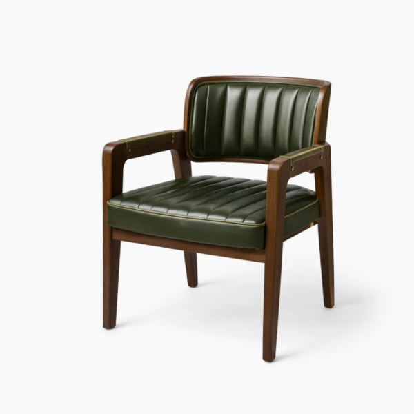 Picture of Chair, como, leather+wood, dark walnut