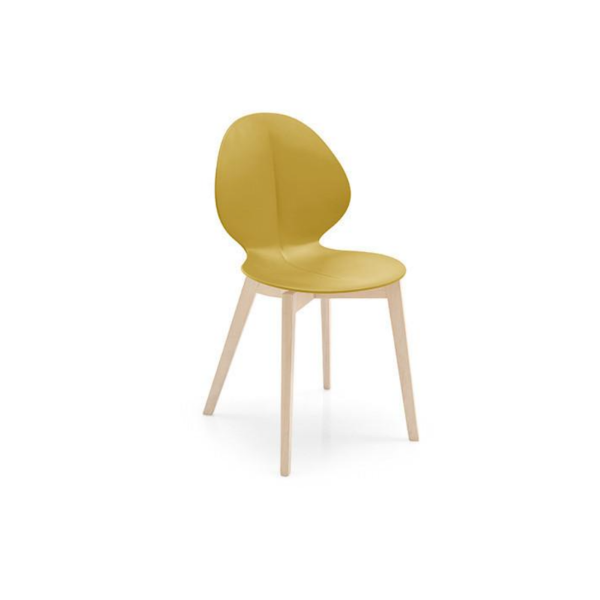Picture of Chair, basil, natural wood legs, mustard yellow